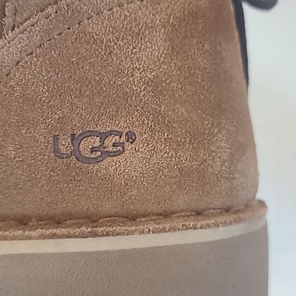 UGG Naiyah Suede Tie Back Boots Chestnut Tan Size 8 - Picture 16 of 16